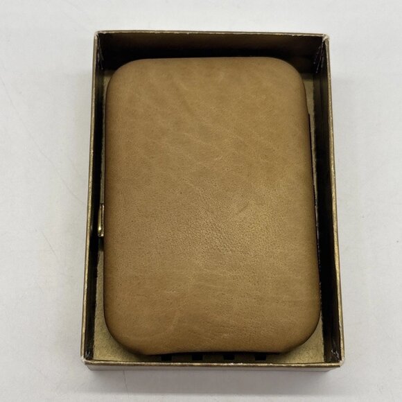 Vintage Buxton Key-Tainer Holder Organizer Case Valencia Calf Brown Leather NOS - Picture 2 of 6